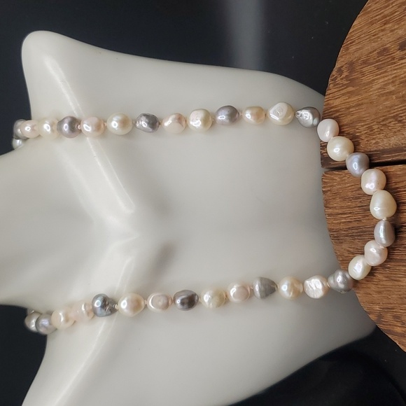 N2938 freshwater baroque pearl string necklace - Picture 1 of 2